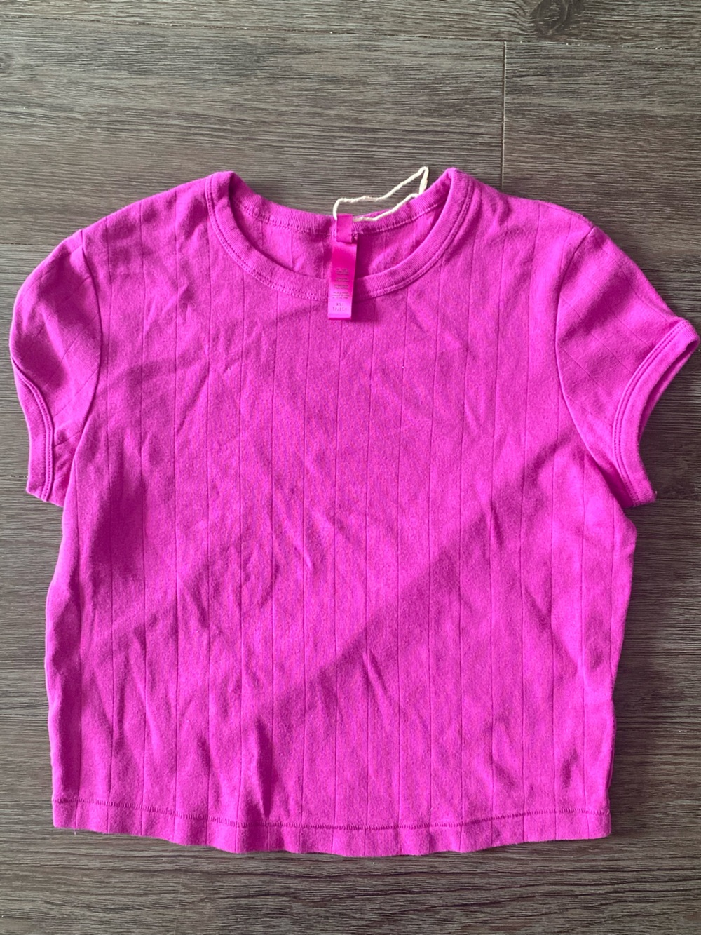 NWOT Skims Cotton Ribbed T Shirt XS Everyday Classic Fuchsia Pink